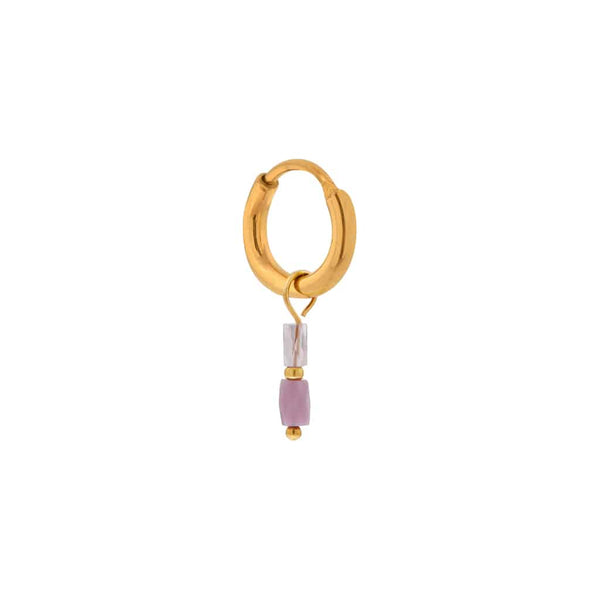 Label Kiki terra lilac hoop gold stainless steal oorring oorbel lila paars 