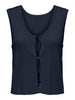 JDY alexandra s/l reversible tie top knt navy blazer top strikjes donkerblauw