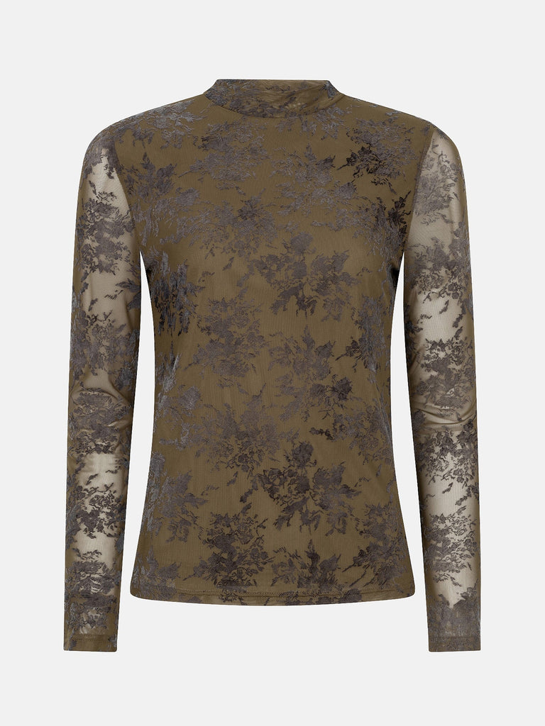 ydence top anouk olive kaki mesh