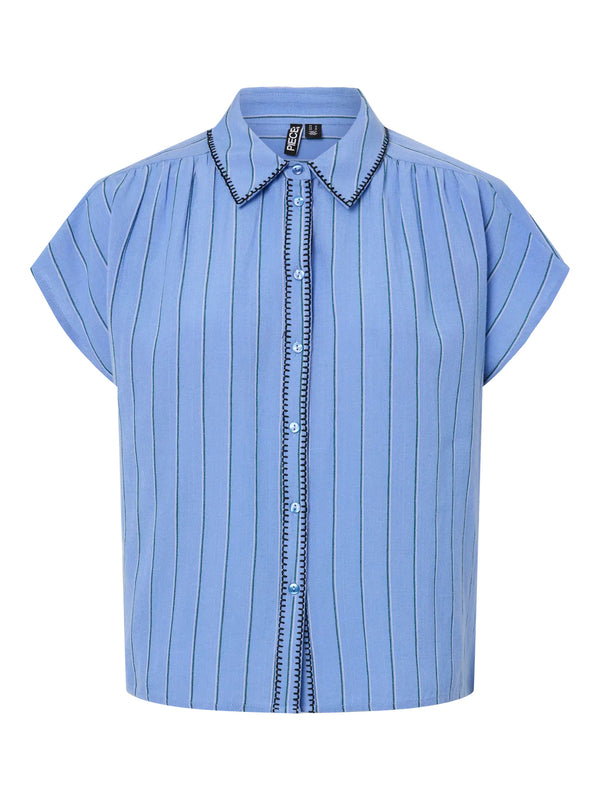 PCBATITHI SS WVN SHIRT FC pieces blouse lichtblauw korte mouwen