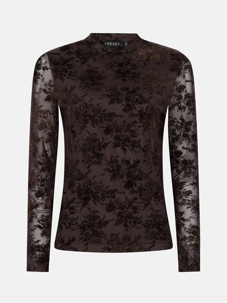 ydence top brandy brown mesh top bruin