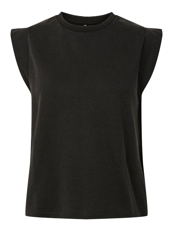 PCCHILLI SUMMER SL WASHED TOP JRS BC black pieces top zwart