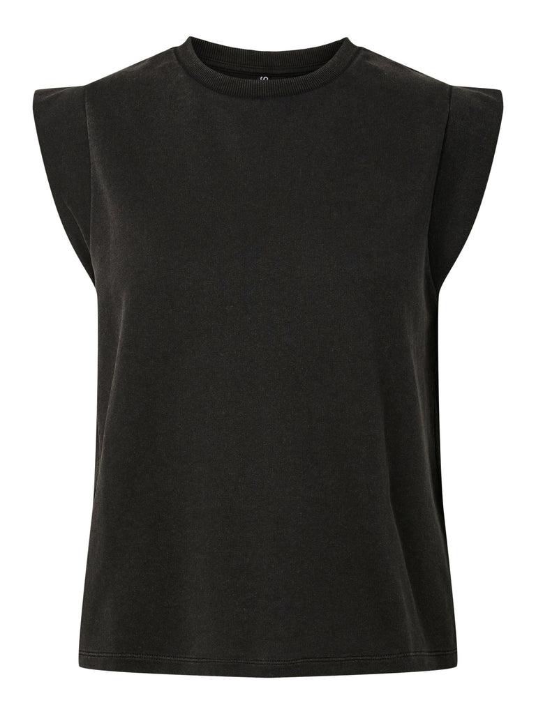 PCCHILLI SUMMER SL WASHED TOP JRS BC black pieces top zwart