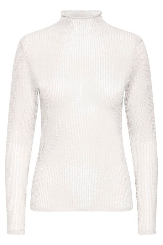 IHDAFNE LS silver ichi top lange mouwen doorzichtig zilver