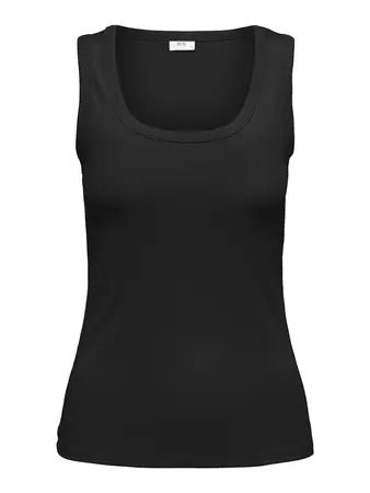 JDYDEXTER RIB TANK TOP JRS black mouwloze top zwart