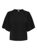 JDYELDORA 2/4 T-SHIRT JRS black top halflange mouwen sweater ronde hals zwart zacht