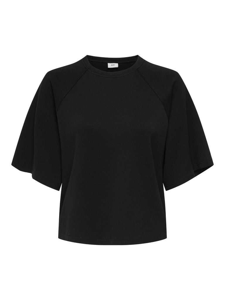 JDYELDORA 2/4 T-SHIRT JRS black top halflange mouwen sweater ronde hals zwart zacht