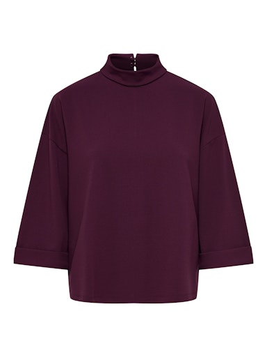 JDYGEGGO LIFE 3/4 HIGHNECK TOP JRS DIA fig bordeaux