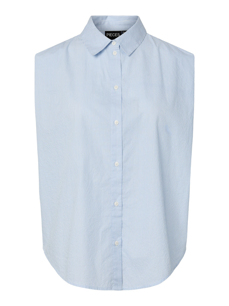 PCGILIA SL SHIRT TOP WVN cashmere blue pieces blouse lichtblauw