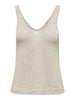 JDYSHINE LIFE S/L TOP KNT tapioca melange gebreide top beige