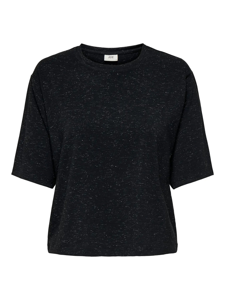 JDYKALLAS S/S O NECK T-SHIRT JRS black t-shirt halflange mouwen zwart glitter