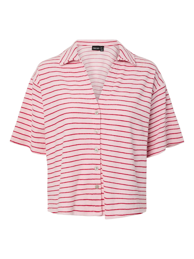 PCKAY FROTTE SS SHIRT pieces cherry blossom lychee badstof roze
