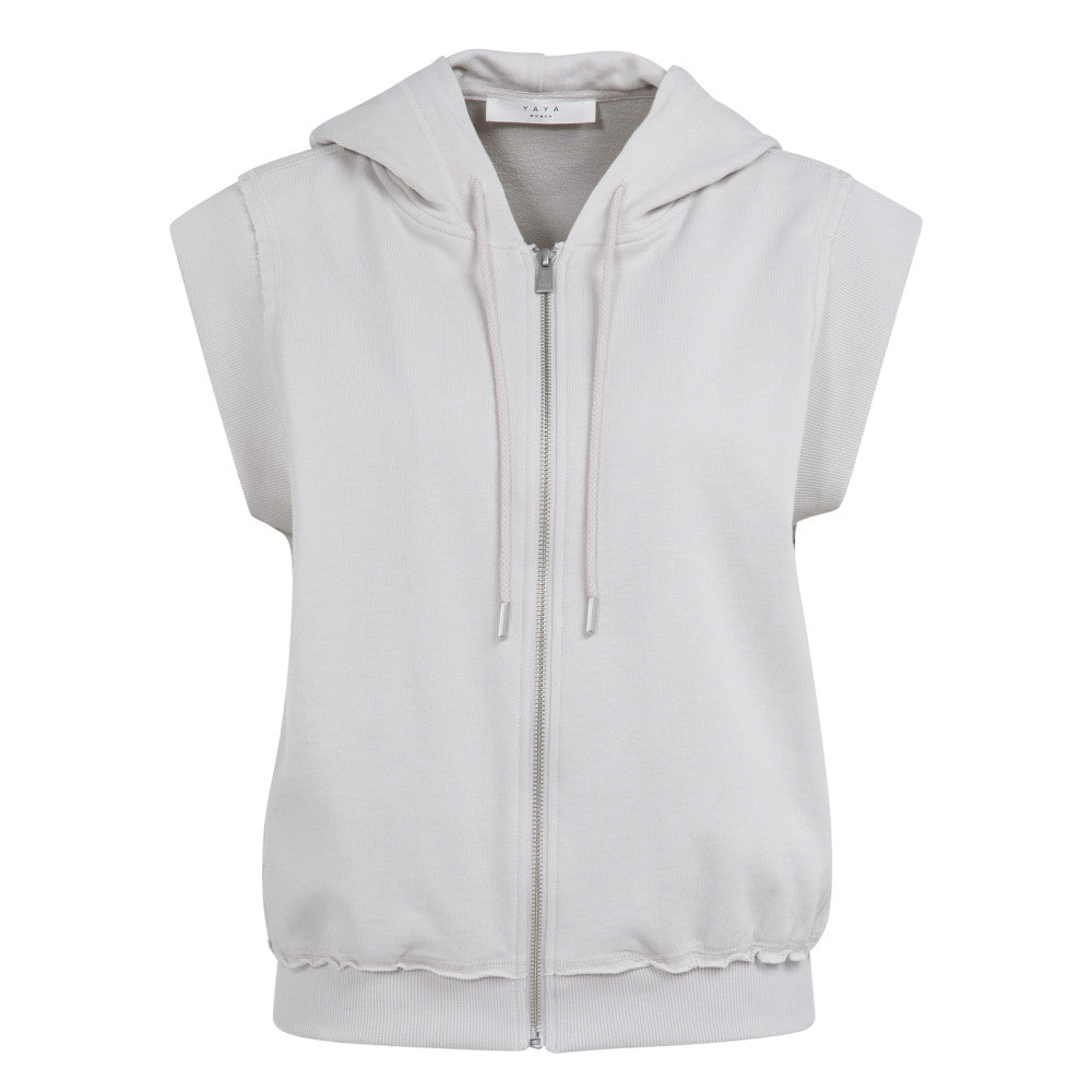 01-019150-603 Mouwloze hoodie met koorden yaya temple gray