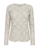 FQLENNON-BLOUSE moonbeam freequent top kant lange mouwen ronde hals beige doorzichtig