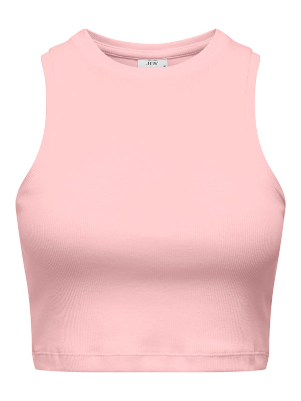 JDYLUCKY CROPPED TANK TOP JRS DIA pink dogwood mouwloze cropped top ribstof zachtroze