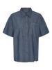 PCMIA SS DENIM SHIRT MM WVN medium blue denim pieces jeans top denim blouse jeanshemd set donkerblauw