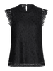 PColline sl lace top wvn noos black pieces top kant zwart