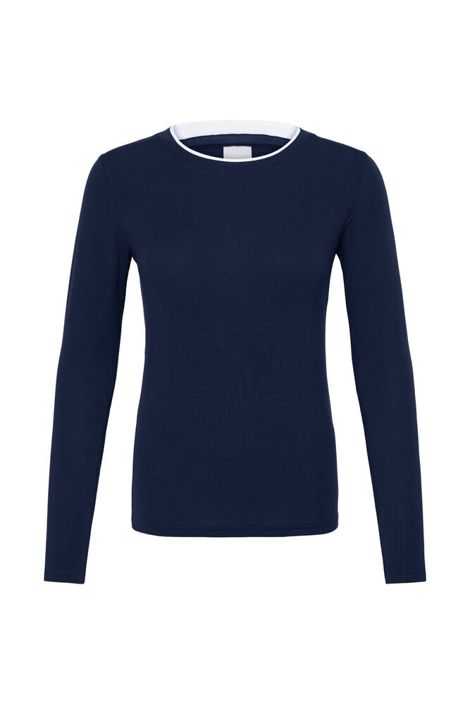 IHPHILUCA LONG SLEEVE5 maritime blue ichi t-shirt lange mouwen donkerblauw blauw