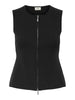 JDYRILEY S/L O-NECK TWO WAY ZIP VEST KNT black top rits zwart