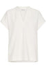 PZroset ss blouse cloud dancer pulz jeans top korte mouwen v-hals wit 
