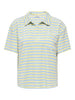 JDYTERRY S/S COLLAR TOP JRS top polo badstof geel blauw gestreept