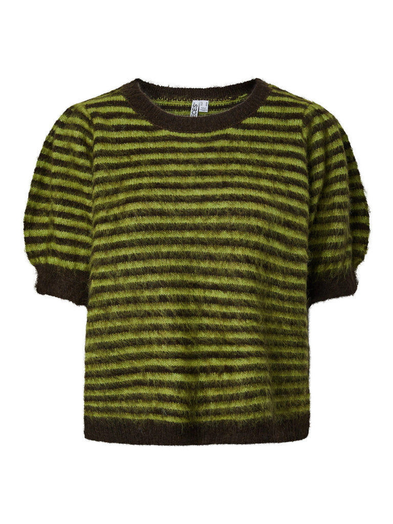 PCADA SS O-NECK KNIT BC Hot Fudge_Woodbine pieces trui groen