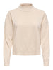 JDYAMORE LIFE L/S HN PULLOVER KNT whitecap gray losvallende trui opstaand kraagje beige