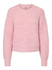 PCATHERINE LS O-NECK KNIT BC sea pink melange pieces trui roze