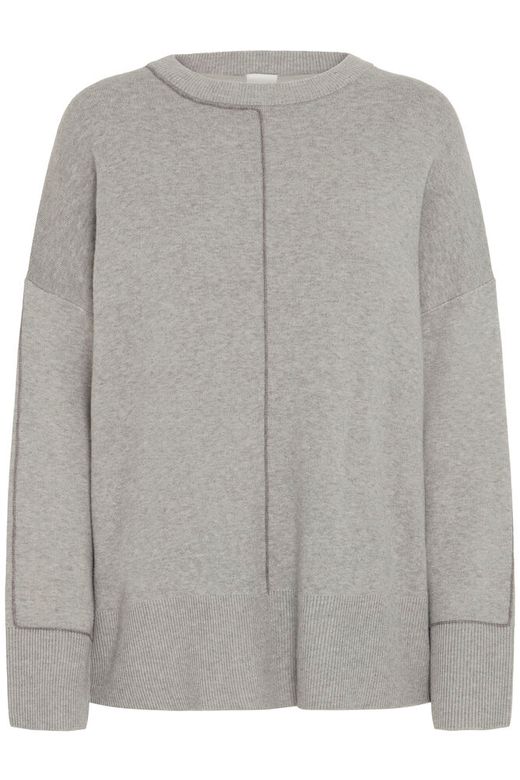 IHBALLIA LS2 Grey melange - Grey ichi trui grijs losvallend
