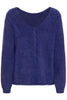 IHbergie ls patriot blue ichi trui lange mouwen v-hals sierknopen prachtige rug blauw