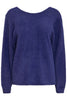 IHbergie ls patriot blue ichi trui lange mouwen v-hals sierknopen prachtige rug blauw