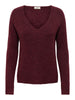 JDYELANORA L/S V-NECK PULLO. KNT NOOS Cabernet MELANGE trui bordeaux v-hals