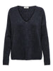 JDYELANORA L/S V-NECK PULLO. KNT NOOS Cabernet MELANGE trui bordeaux v-hals donkerblauw