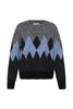 PZESTEL PULLOVER GREY MELANGE & BLUE - Blue trui grijs blauw pulz jeans