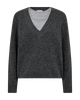 FQHARDY-PULLOVER dark grey melange freequent trui v-hals grijs