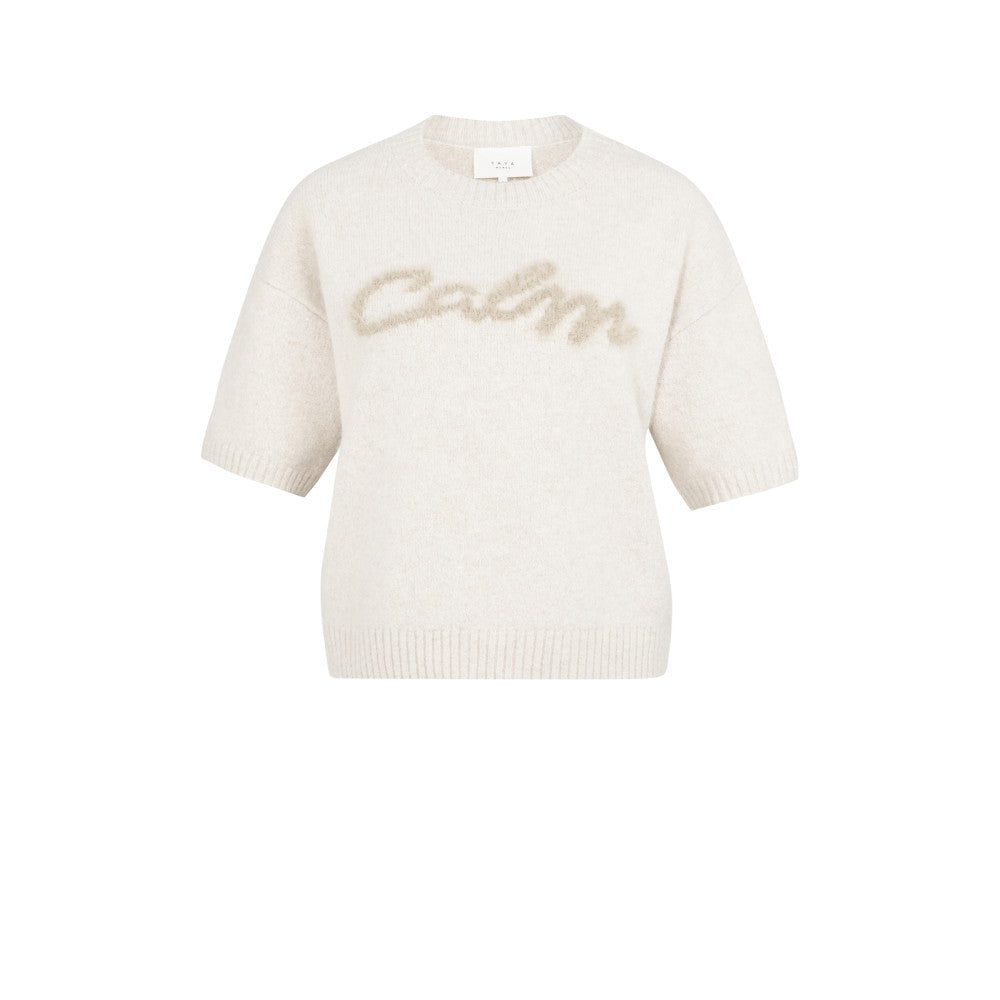 01-000548-601 heather grey melange yaya trui halflange mouwen calm beige