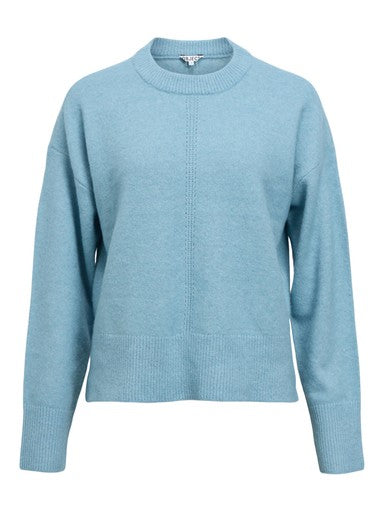 OBJJUNO L/S LO O-NECK KNIT NOOS blue shadow melange object trui lichtblauw