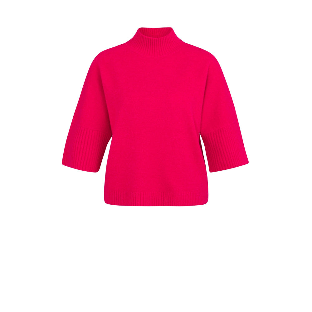 yaya 01-000437-601 trui halflange mouwen rood roze rose red melange