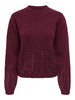 JDYMADISON LIFE L/S ON SEQUIN PULL KNT maroon banner trui bordeaux glitter pailletten