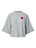PCNIKO 2/4 O-NECK SHORT KNIT FC BC LIGHT GREY MELANGE pieces trui halflange mouwen lichtgrijs