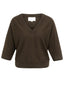 yaya 01-000609-607 delicioso brown melange trui v-hals bruin