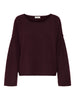 JDYRUE LIFE L/S BOAT NECK PULL KNT NOOS maroon banner oversized trui bordeaux
