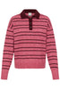 IHSAGE LS FRUIT DOVE WITH ZINFANDEL STRI - Pink ichi trui roze bordeaux polo