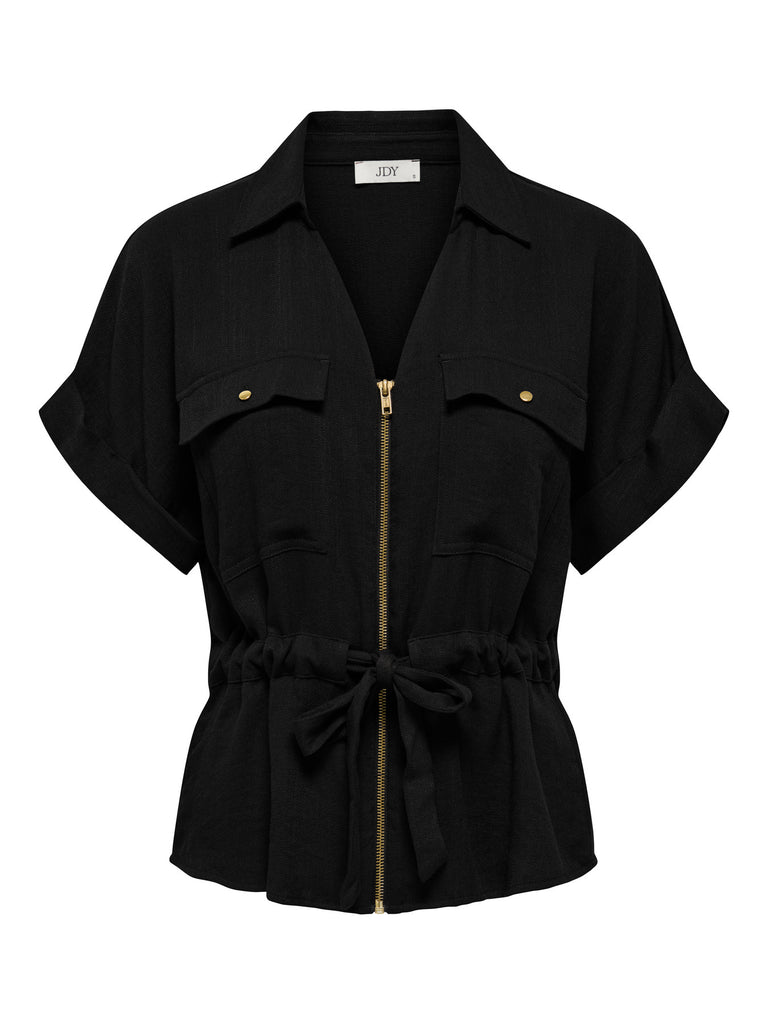 JDYMILLE S/S ZIP SHIRT WVN NOOS bruin