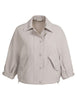 01-201206-603 Blousejack met verstelbare tailleband beige steel wool grey
