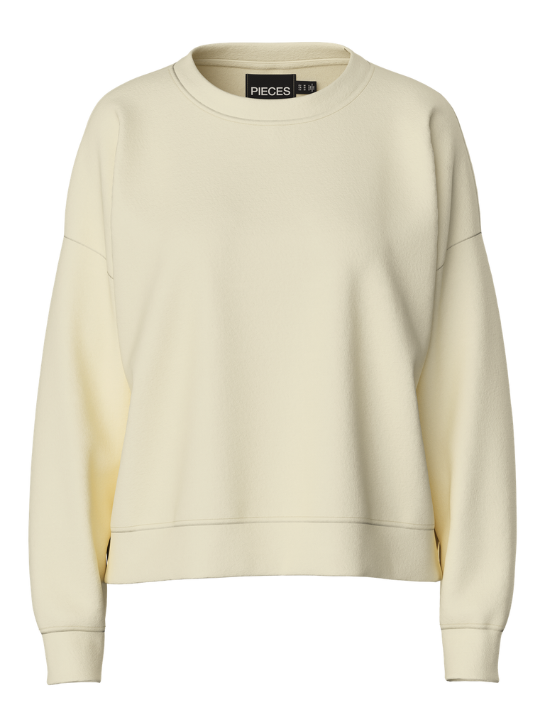 pcchilli ls sweat noos white pepper sweater pieces zachtgeel lange mouwen