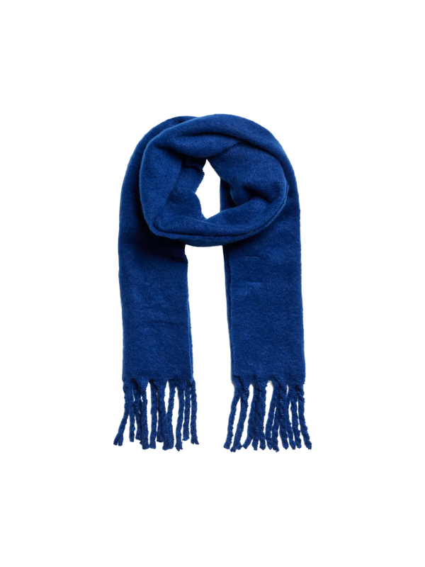 PCnikita long scarf noos bc bellwether blue pieces blauw franjes warm lang zacht