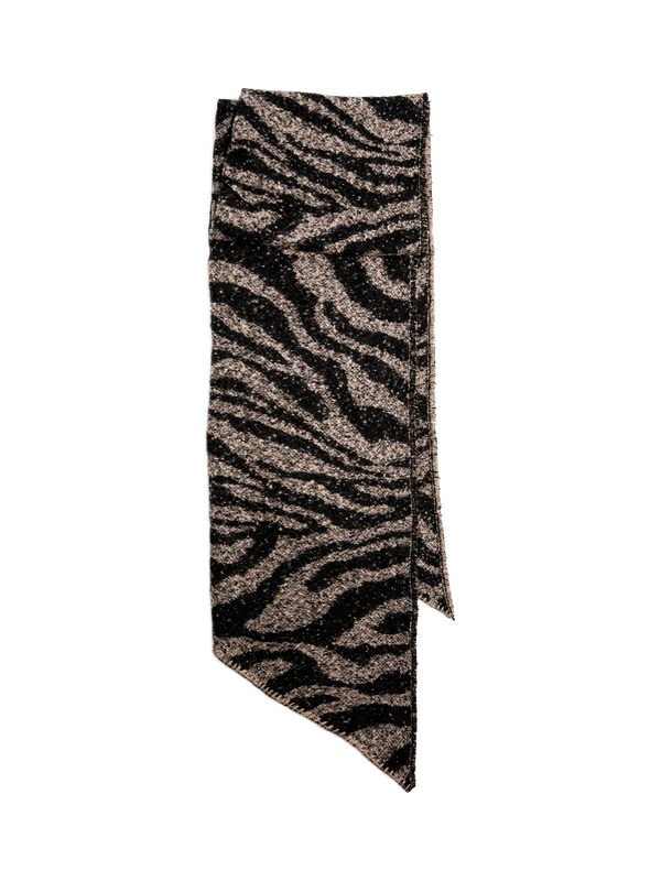 PCpyron long animal scarf noos bc white pepper zebra  pieces bruin zwart print warm lang zacht