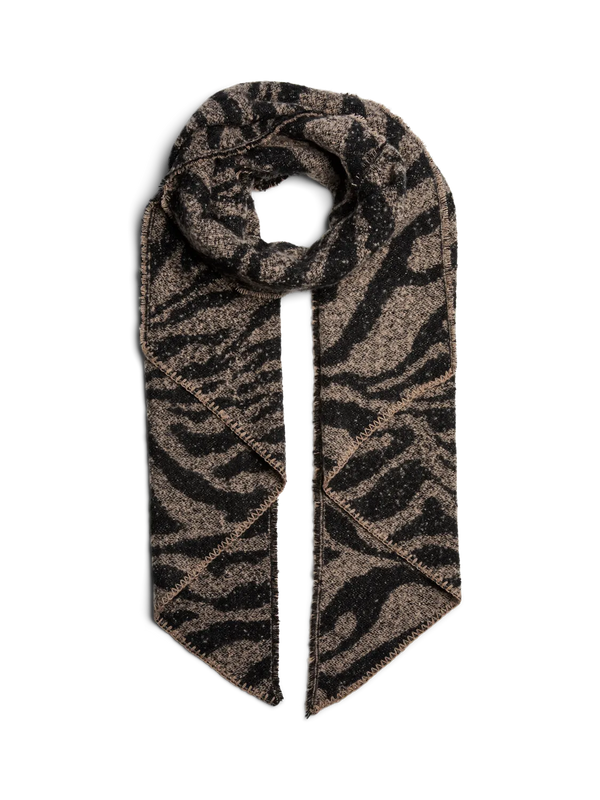 PCpyron long animal scarf noos bc white pepper zebra  pieces bruin zwart print warm lang zacht