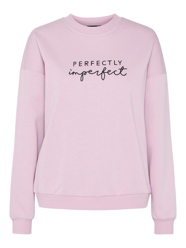 PCMaria sweatshirt sweat noos ronde hals lange mouwen sweater perfectly imperfect quote cadeau gift selflove pink roze